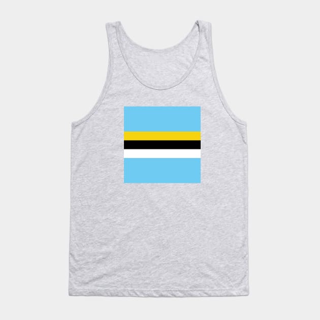 St Lucia Color Block - Blue Yellow Black White Tank Top by IslandConcepts